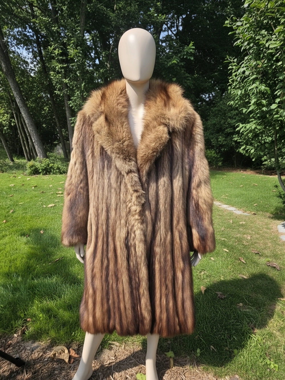 Vintage Max Bogen Genuine Raccoon Fur Coat, Size M/L